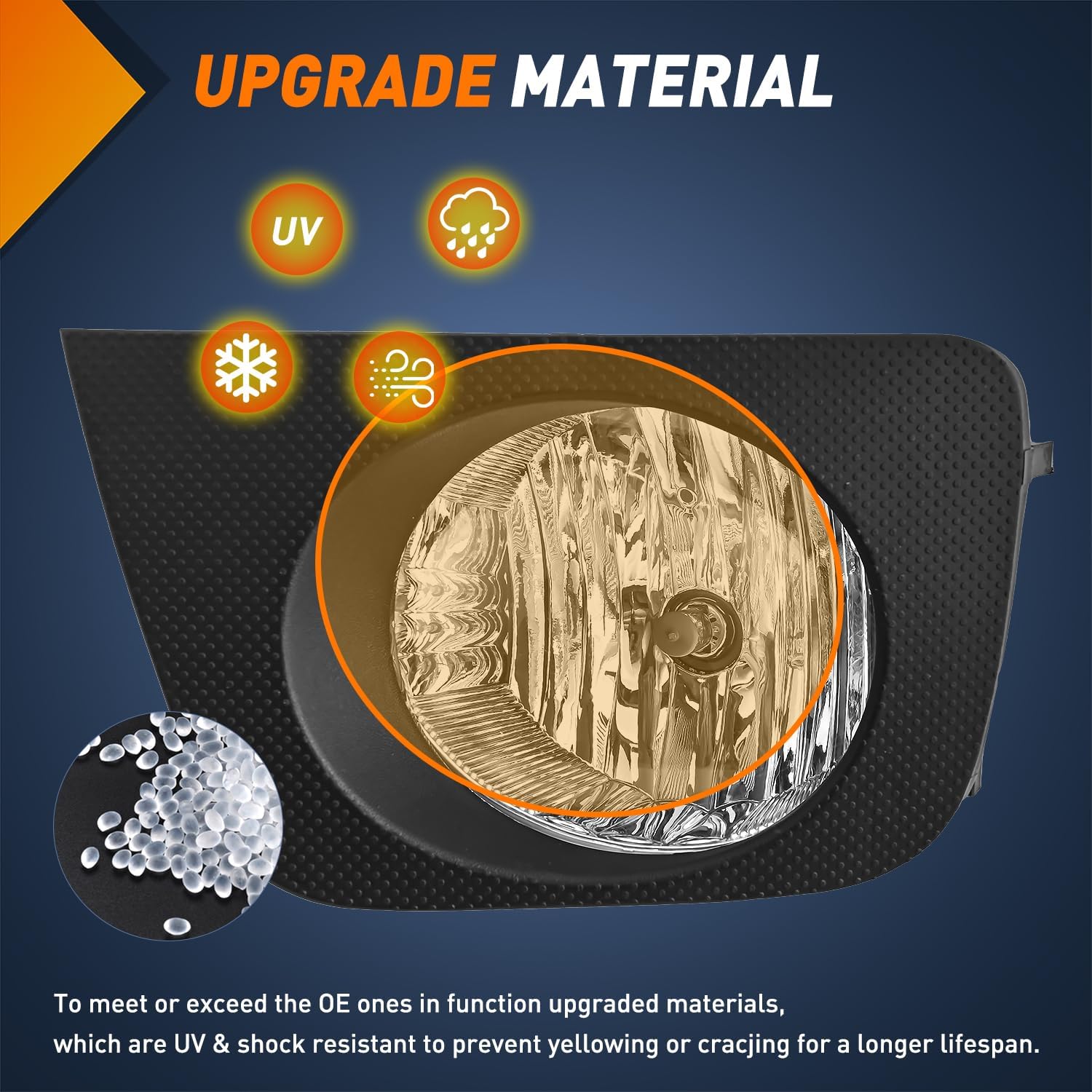 Nilight Fog Lights Assembly Compatible with 2006 2007 2008 2009 Toyota 4runner Left Driver and Right Passenger Side Clear Lens w/9006 12V 51W Bulbs