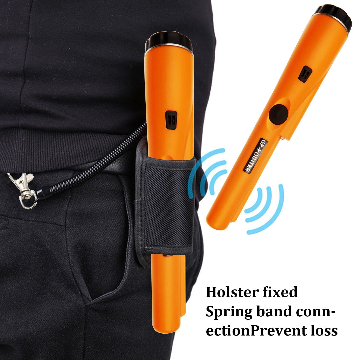 Pinpointer Metal Detector Adulti e Bambini, Metal Detector Professionali Impermeabile IP66 Metaldetector Portatile con Indicatore LED Integrato, Luce di Allarme e Batteria per Caccia di Oro Tesoro