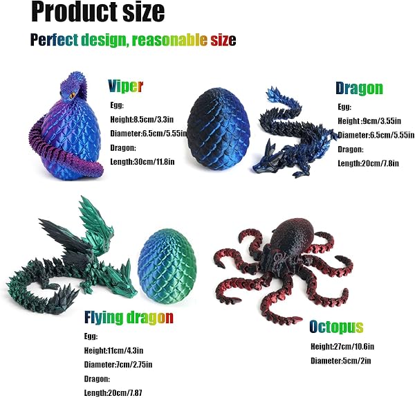 Œuf de dragon 3D mystique avec dragon éclosant – Cadeau fantastique unique et décoration de Pâques magique pour les collectionneurs et les passionnés de décoration (Feilong jaune-vert) - 3