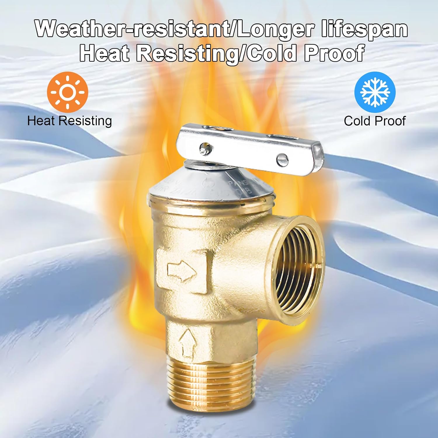 150Psi Temperature and Pressure Relief Valve, 3/4" NPT Threaded, Brass Pressure Reducing Valve for Water Heater Hot Water Storage Tanks, Lead-free Copper, CSA