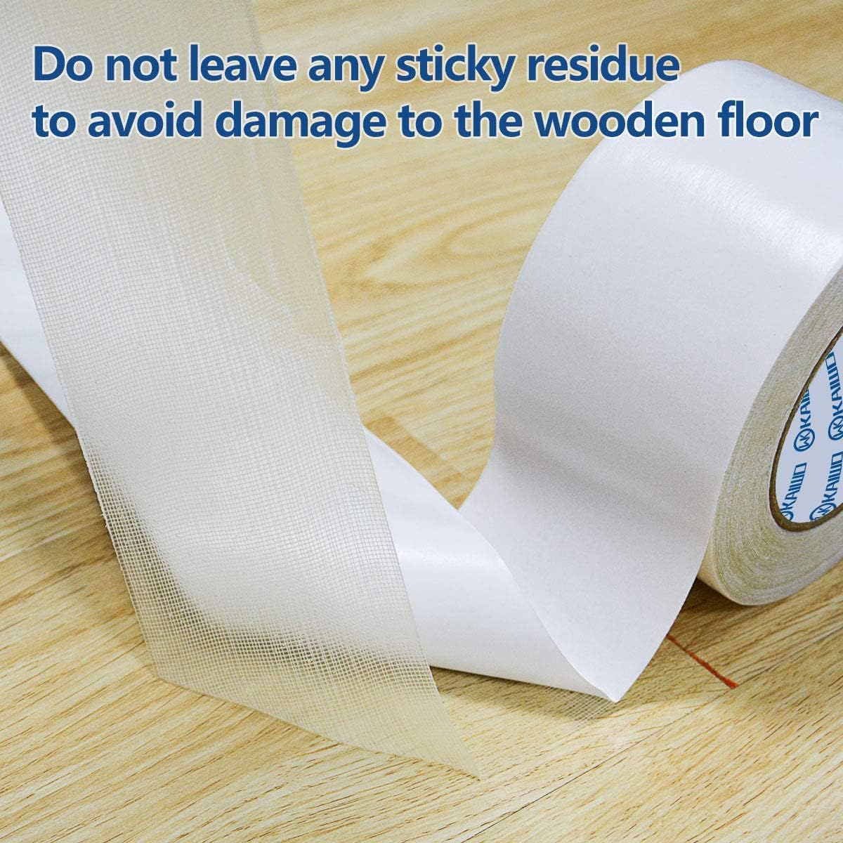 KAIWO Heavy Duty Carpet Tape Double Sided (4 inx30yd), Rug Tape for Area Rugs on Carpet, Perfect Rug Gripper for Holding Area Rugs, Hardwood Floors, Outdoor Rugs, Stair Treads, White.