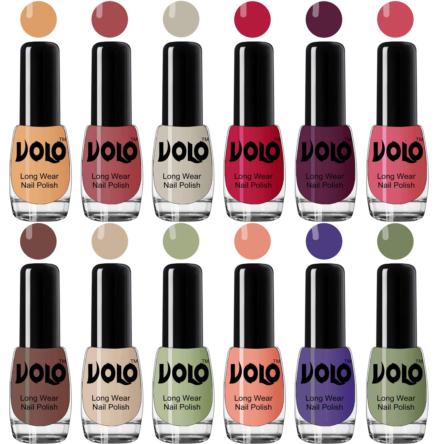 Volo Boss of Gloss Nail Polishes Set of 12 Pcs Infinite Collection(Nude, Tan, Nude, Corals, Wine, Pink, Nude, Nude, Mint, Peach,Purple, Green) 60 ML-image-9