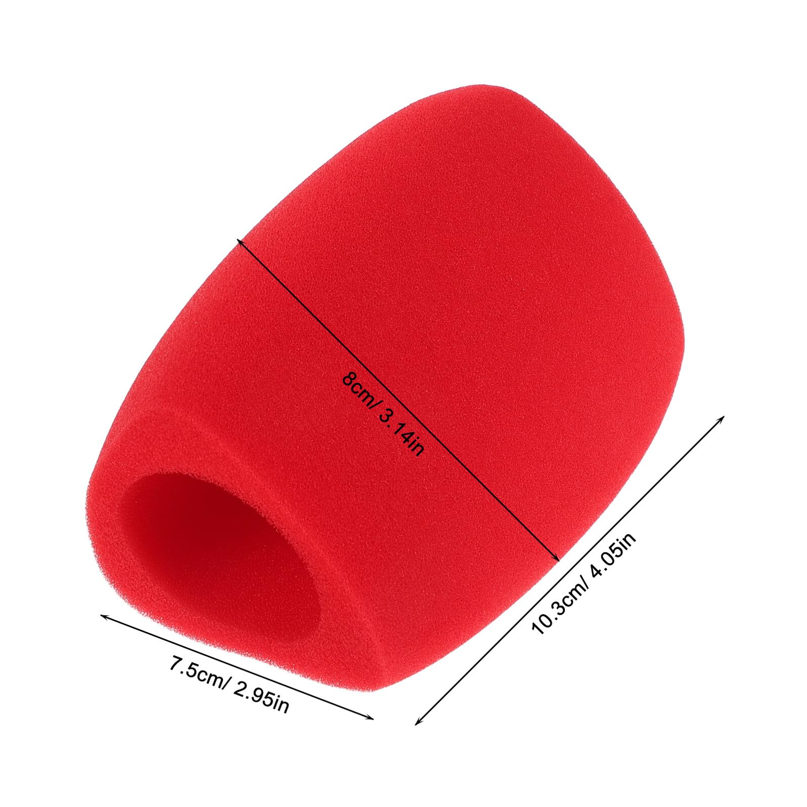 Filtre Anti-vent pour Microphone de Studio en Mousse Rouge Triangulaire, Bonnette Anti-pop Légère et Respirante, Protection Anti-bruit pour Micro Portable Adaptée Karaoké