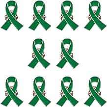 WANDIC Lot de 10 épingles à Ruban Vert pour la Sensibilisation à la santé - Épingles à Bijoux en émail - pour décoration