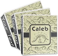 Vista 3 de Carpeta personalizada de 3 anillas con diseño de esqueleto de dinosaurio, 1 pulgada, multicolor