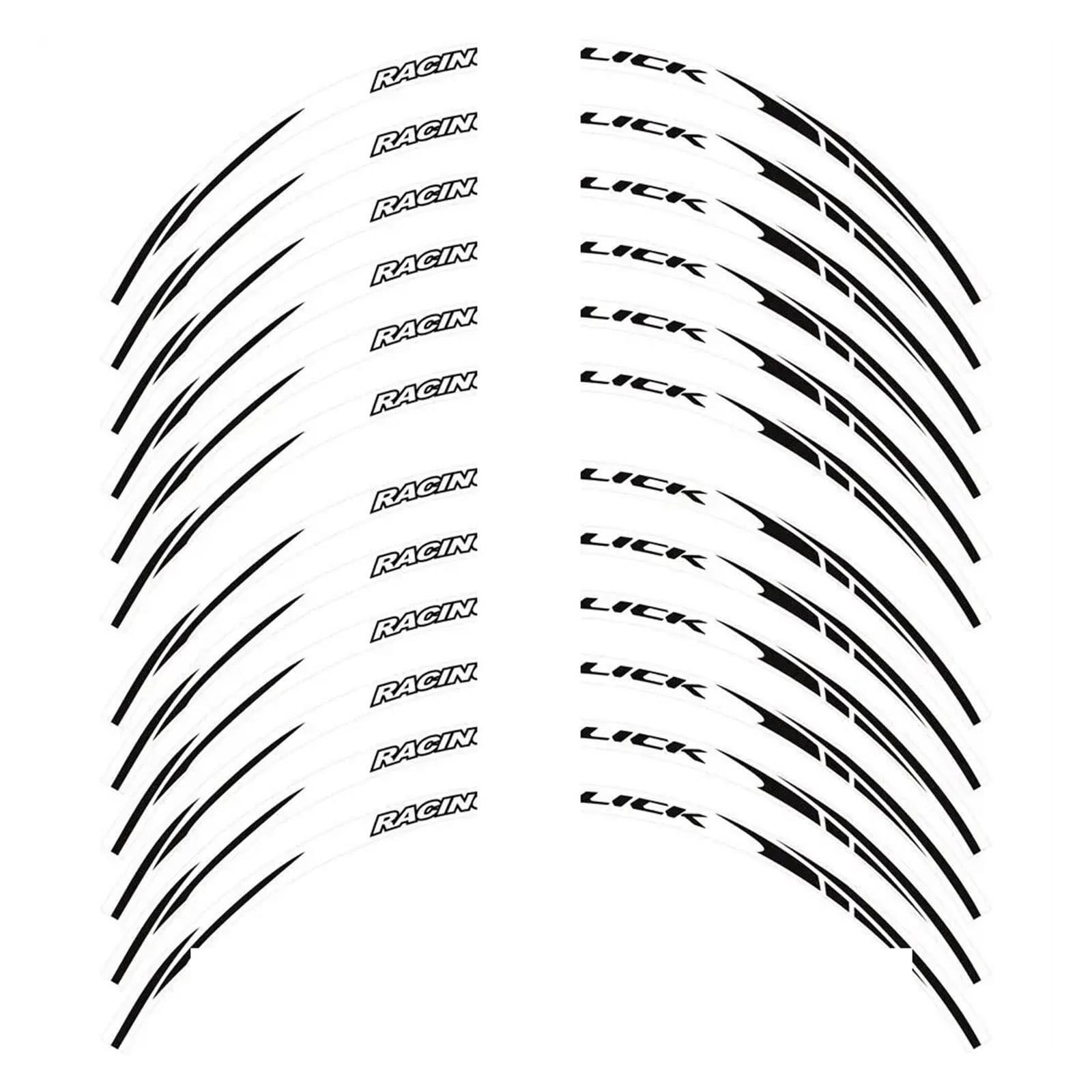 Hub Decals Rim for Click 125i 150i 160i 14" inch Motorcycle Stickers Hub Decals Rim Reflective Sticker Stripe Tape Set Stripe Tape(White-B)