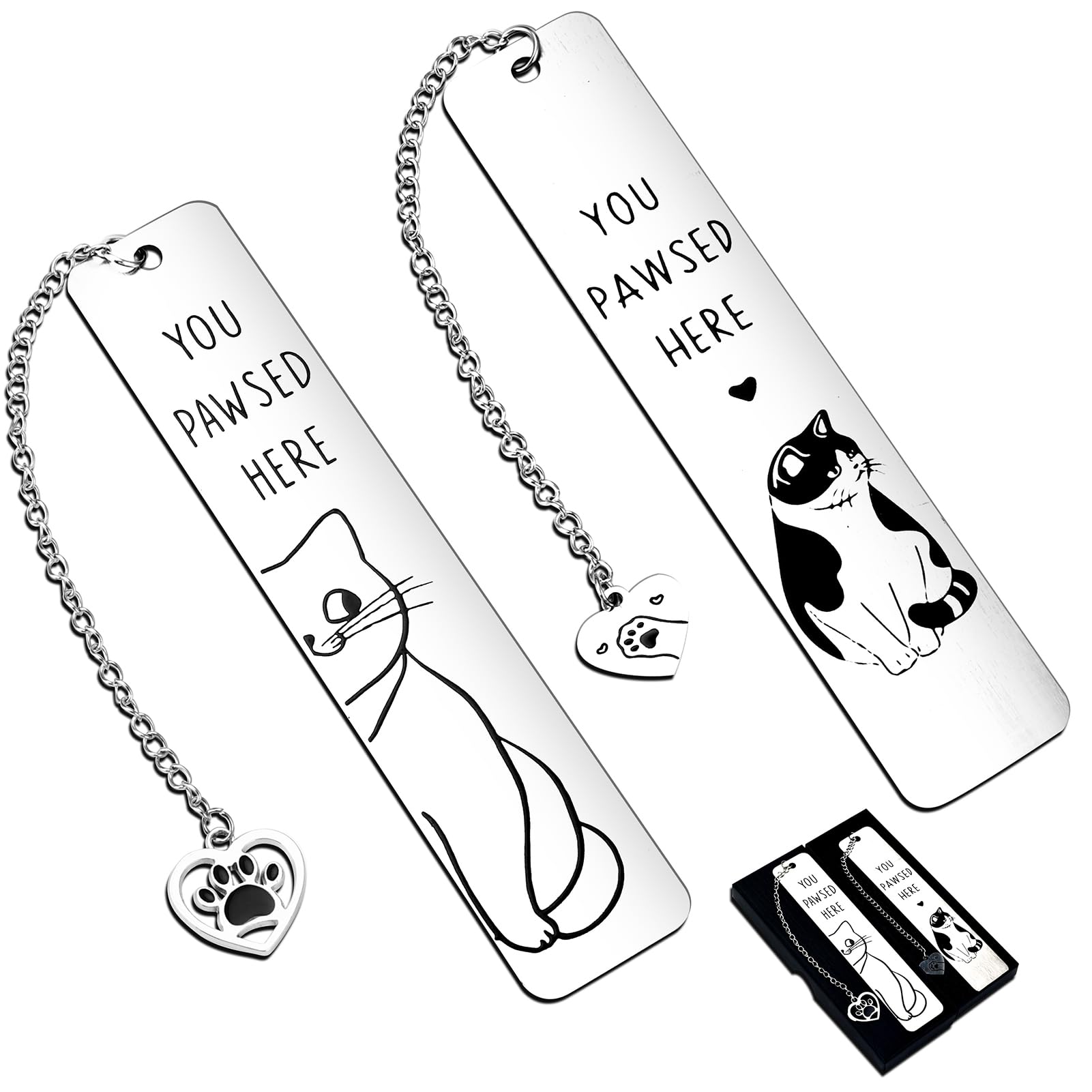 Funny Cat Bookmarks - Bulk Set of 10 Cute Metal ...
