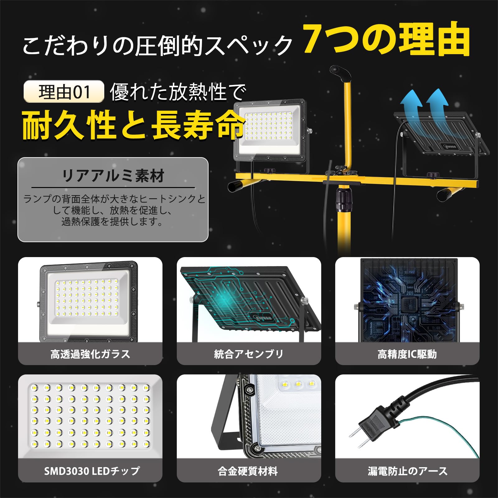 投光器 LED 作業灯 200W 21000LM 2灯式 三脚スタンド付き Amazon.co.jp: 投光器 LED 作業灯 200W 21000LM 2灯式 三脚スタンド