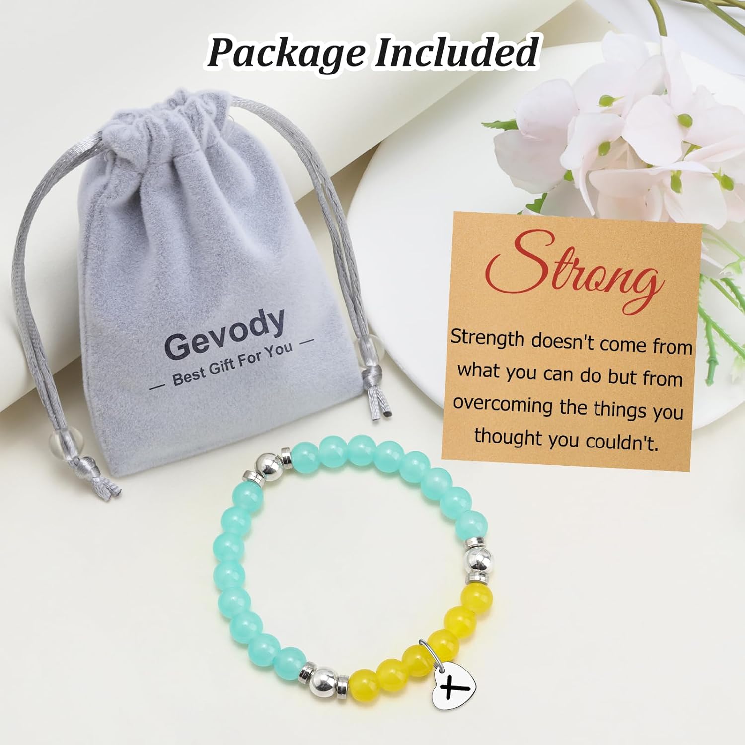 Inspirational Beads Bracelets for Women Christian Motivational Gifts for Her Spiritual Beaded Stretch Bracelets Religious Gifts for Women Daughter Sister Best Friend Coworker Encouragement Jewelry - Image 6