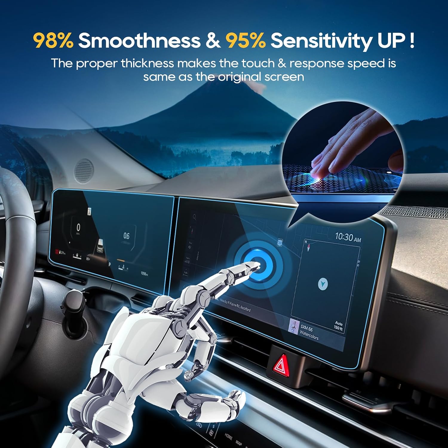 LFOTPP For 2025 2026 Kia Carnival Screen Protector - (4pcs) 2025 2026 Carnival (LX/LXS/EX/SX/SX Prestige) 24 Inch Touchscreen [Nano Film] 2025 Carnival Accessories Anti Scratch HD Touch Sensitive