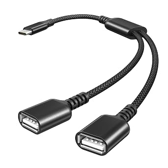 Basesailor USB C Male to Dual USB Female Cable Adapter 1FT، Thunderbolt 3 to Double Type A 2.0 OTG Splitter Cord Converter for MacBook، iPad Air Mini، Microsoft Surface Go,Galaxy Note 20 S23 S21 S22