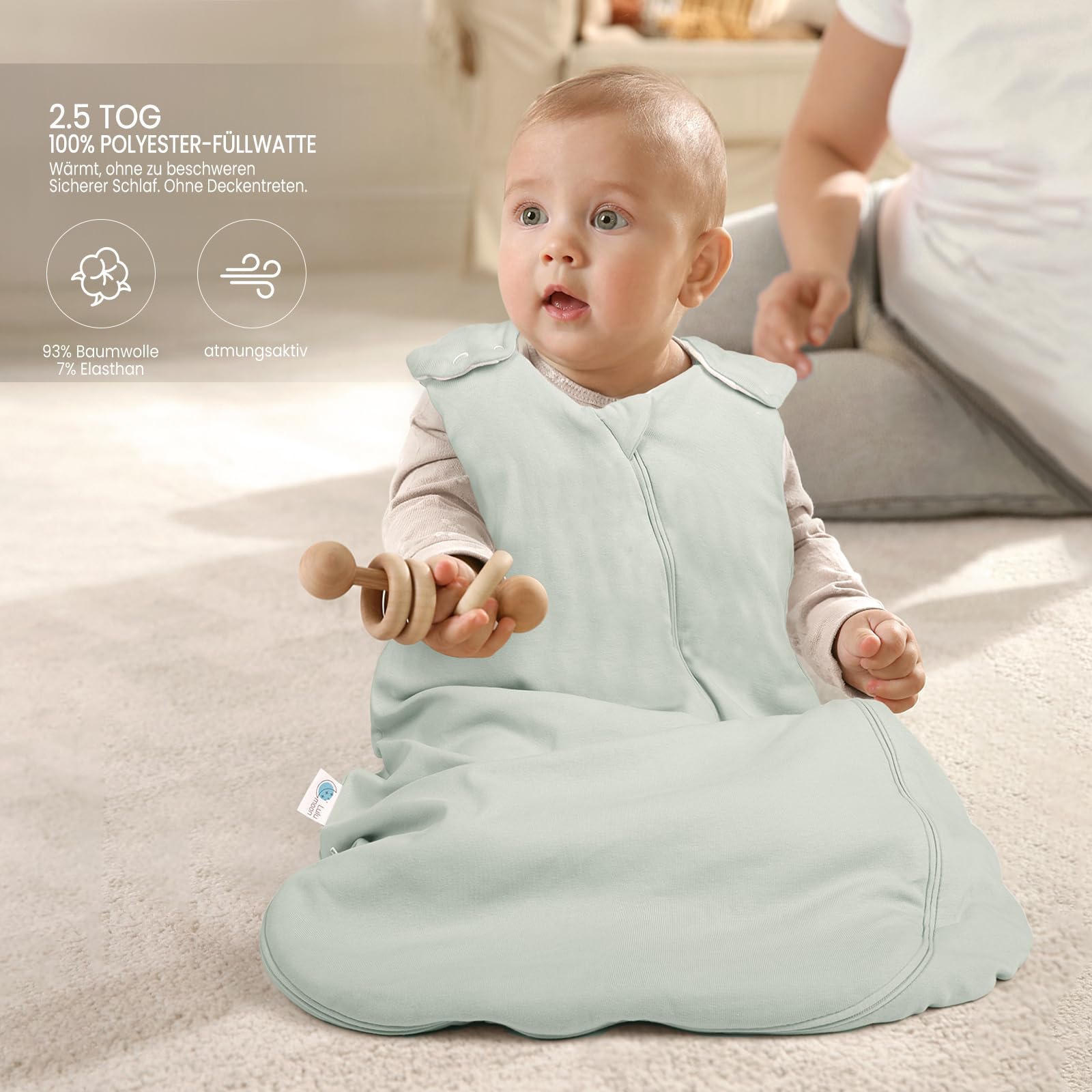 lulumoon Gigoteuse d'hiver pour bébé de 9 à 15 Mois - Tog 2,5-80 cm - Garnissage en Fibres de Polyester - 74/80 cm