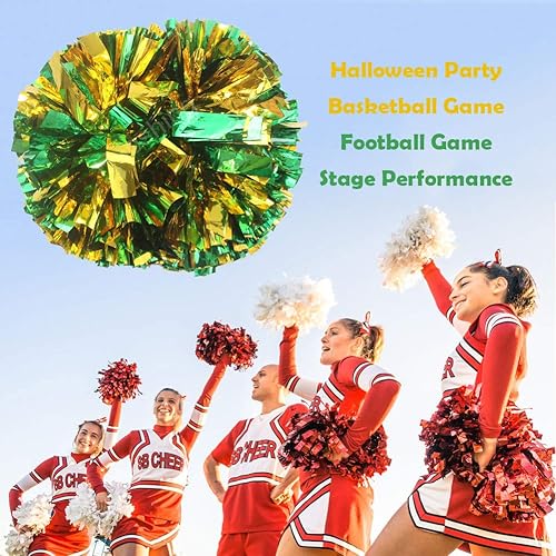 Miniatura 177 de Hooshing - Paquete de 2 pompones de animadora con mango tipo bastón, pompones para espíritu de equipo, deportes, bailes, animación, para niños