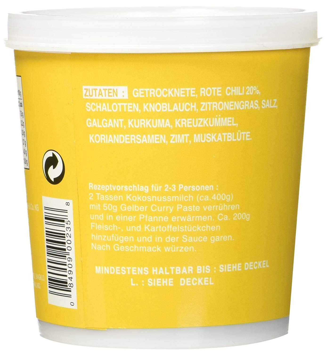 COCK BRAND Lot Pâte De Curry Jaune 3 x 400g