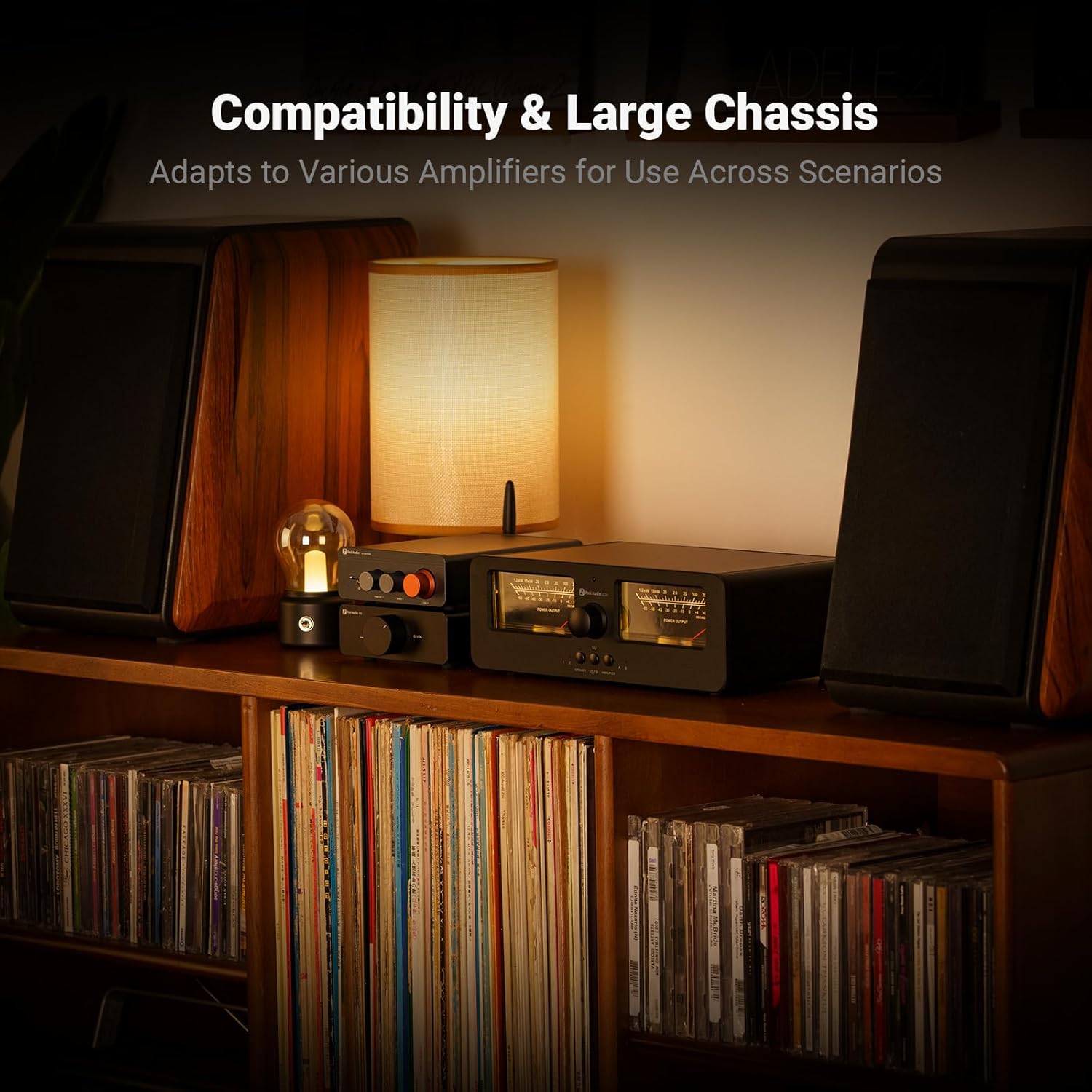 Fosi Audio LC30 VU Meter Amplifier Speaker Selector Switch Box Audio Visualizer 2 In 2 Out Vintage Switcher for High Power Stereo Class A, B, AB, D, Tube Amps Home Audio Component Remote Control-Black