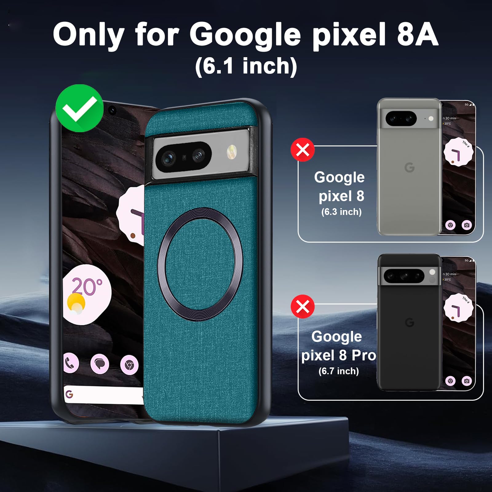 Teryei Handyhülle Für Google Pixel 8A – Magnetisch (MagSafe), Dünn, Militärischer Schutz, Anti-Fingerabdruck