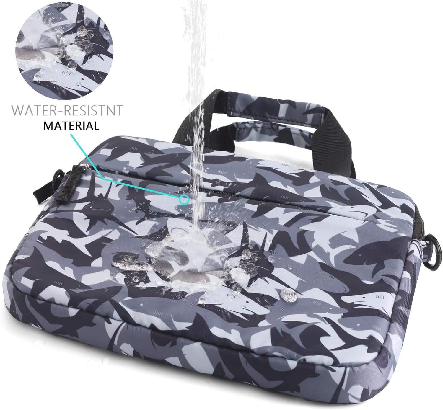 Kids Tablet Bag for Boys, Kids Tablet Carrying Case for Fire HD 10, HD 8, Fire 7 Sleeve Bag Kid Kindle Bag, iPad Bag for Kid, Shark Black - Image 4