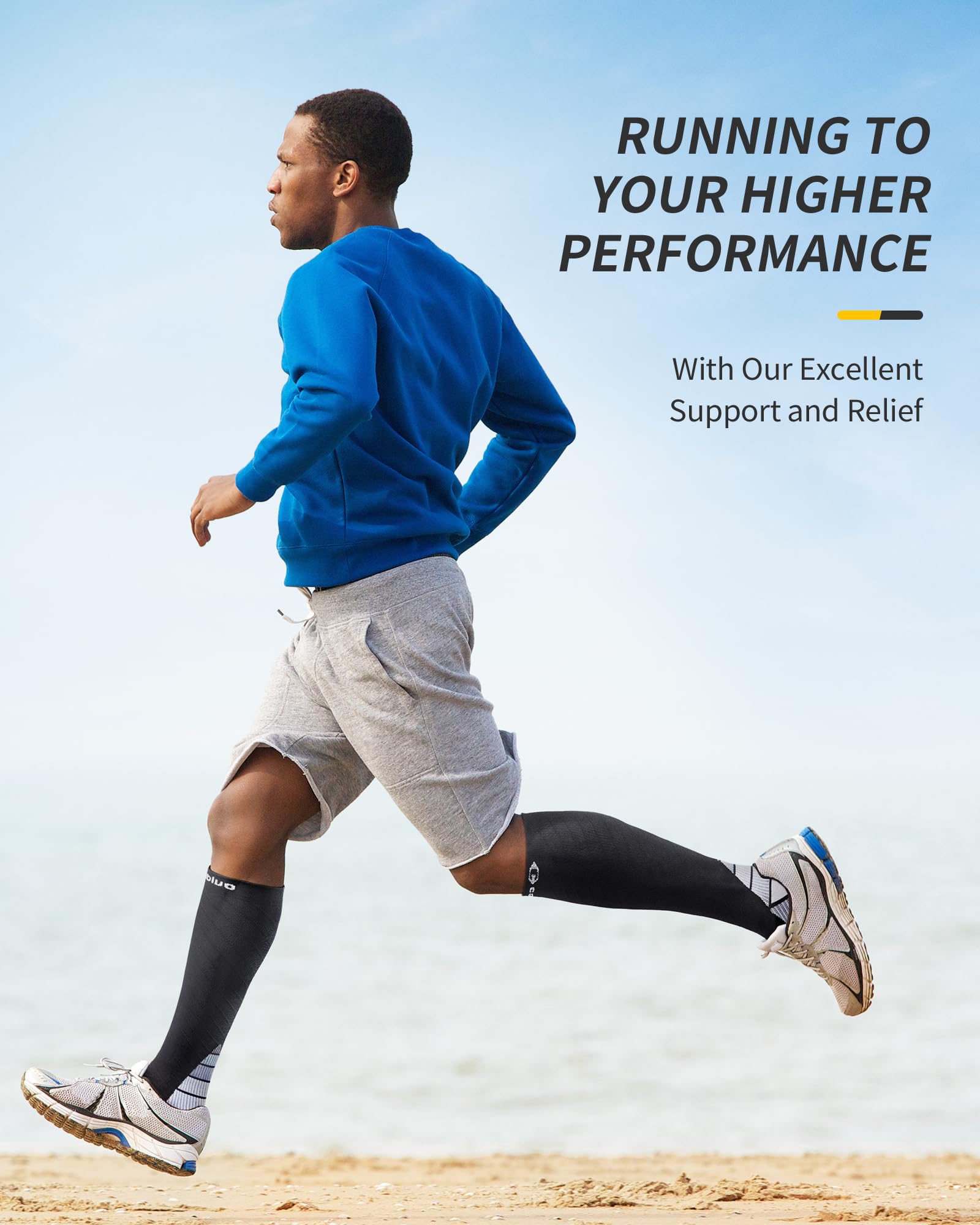 CAMBIVO Calze Compressione Graduata Donna e Uomo 2 Paia, Calze Elastiche a Compressione Graduata per Sport, Running, Trekking, Viaggio in Aereo