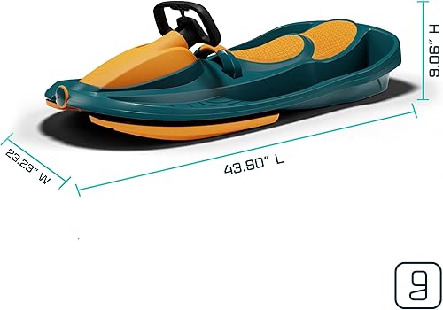 Vista 34 de Stratos - Trineo de nieve para niños - 2 personas Trineo de nieve orientable para mayores de 3 años Verde (Mystic Green),Azul (Electric Blue),rosado