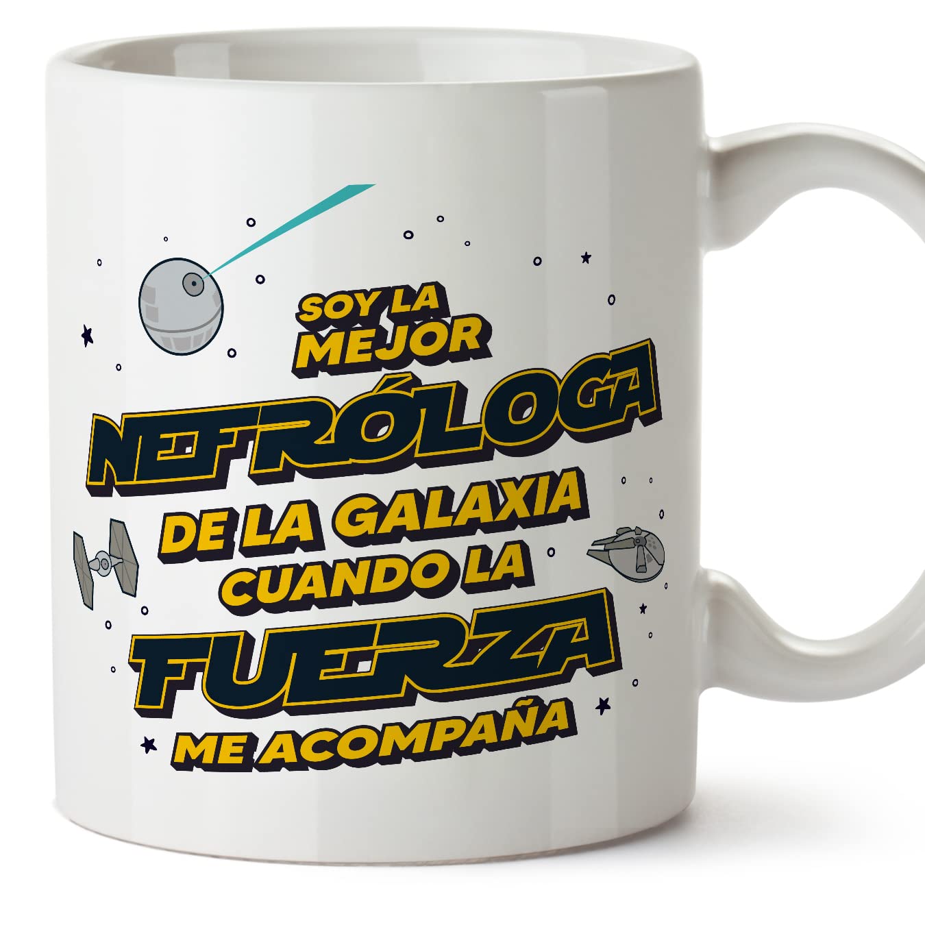 MUGFFINS Tazas para JEFE hombre - En Español - Mejor de la Galaxia Cuando Fuerza me Acompaña - 11 oz / 330 ml - Regalo original y divertido — view 365
