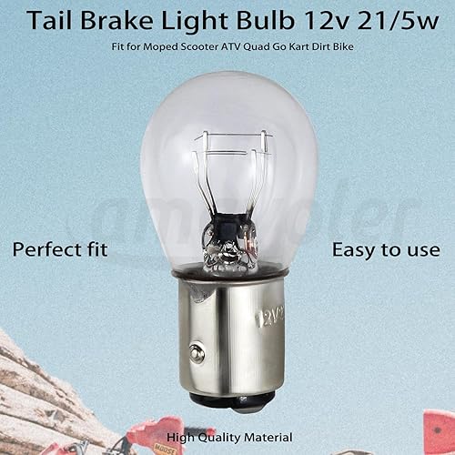 Miniatura 3 de Bombilla de freno de cola de 12 V, 5 W, 21 W/5 W, piezas de repuesto para ciclomotor, scooter, ATV, Quad Go Kart, Dirt Bike.2 unidades