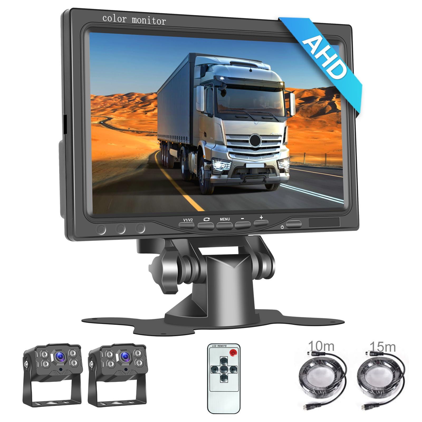 BrandWay Bedrade Achteruitrijcamera Set Met 2 Camera's En 7 Inch Scherm   Auto Camper Caravan Vrachtwagen Landbouw 5
