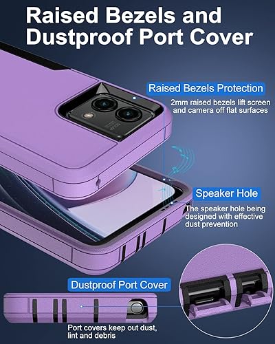 Miniatura 4 de Dahkoiz Funda para Motorola Moto G Stylus 5G (2023), con protector de pantalla, cubierta de puerto a prueba de polvo, soporte magnético para