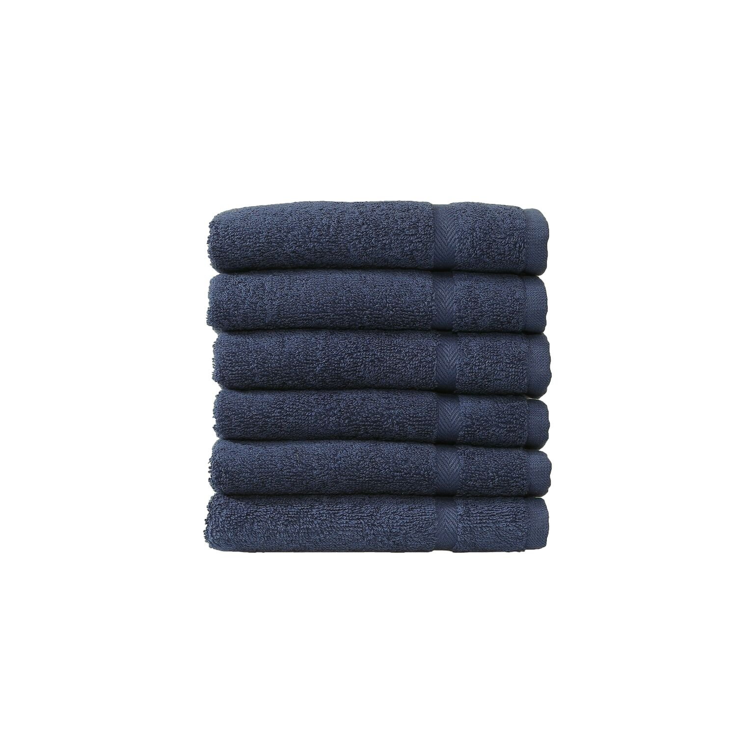Linum Home Textiles 100% Turkish Cotton Denzi Washcloths, Set of 6, Dark Blue
