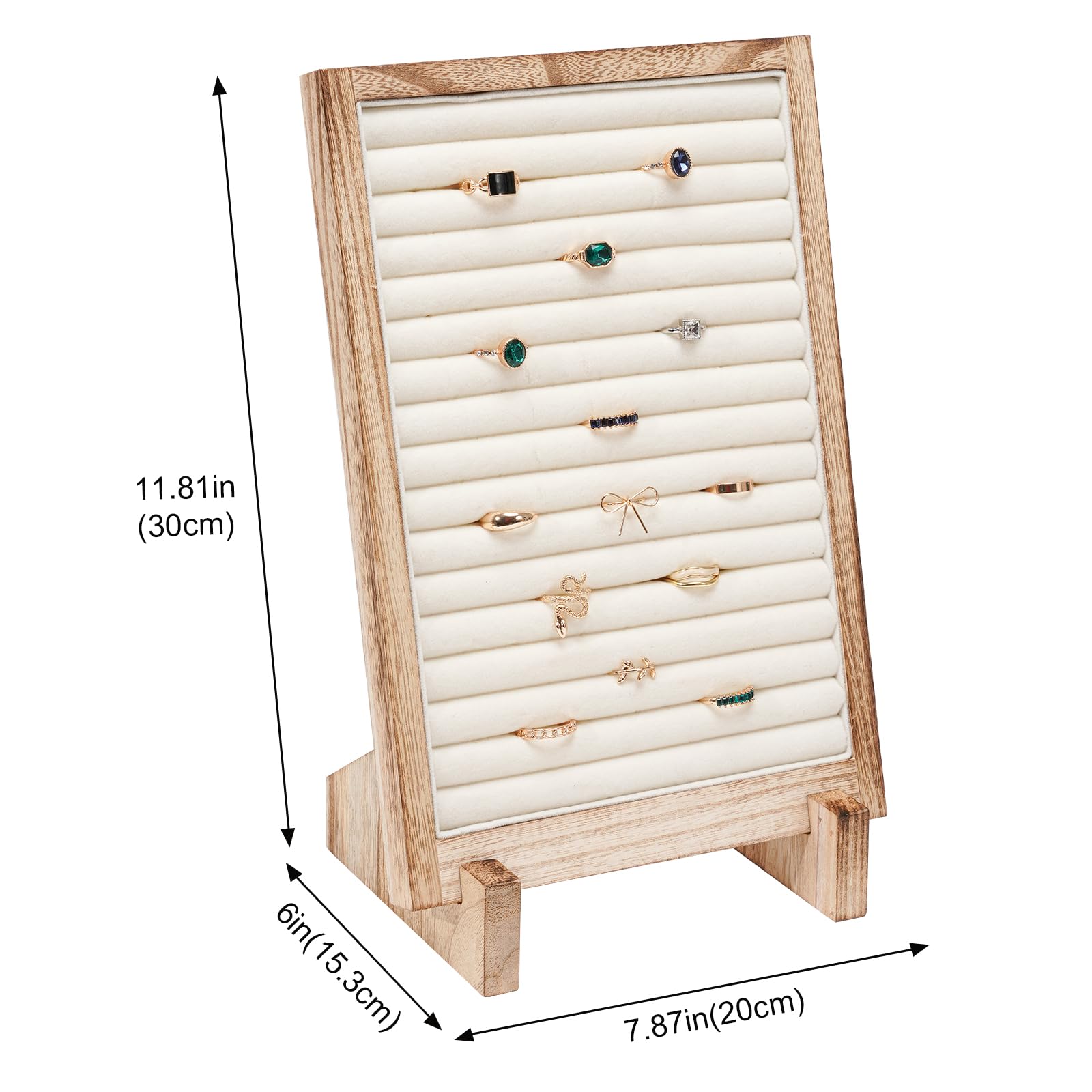 Lolalet Espositore Gioielli in Legno, Porta Anelli Espositore, Organizer Anelli, Porta Anelli per Negozi - 1 pezzi