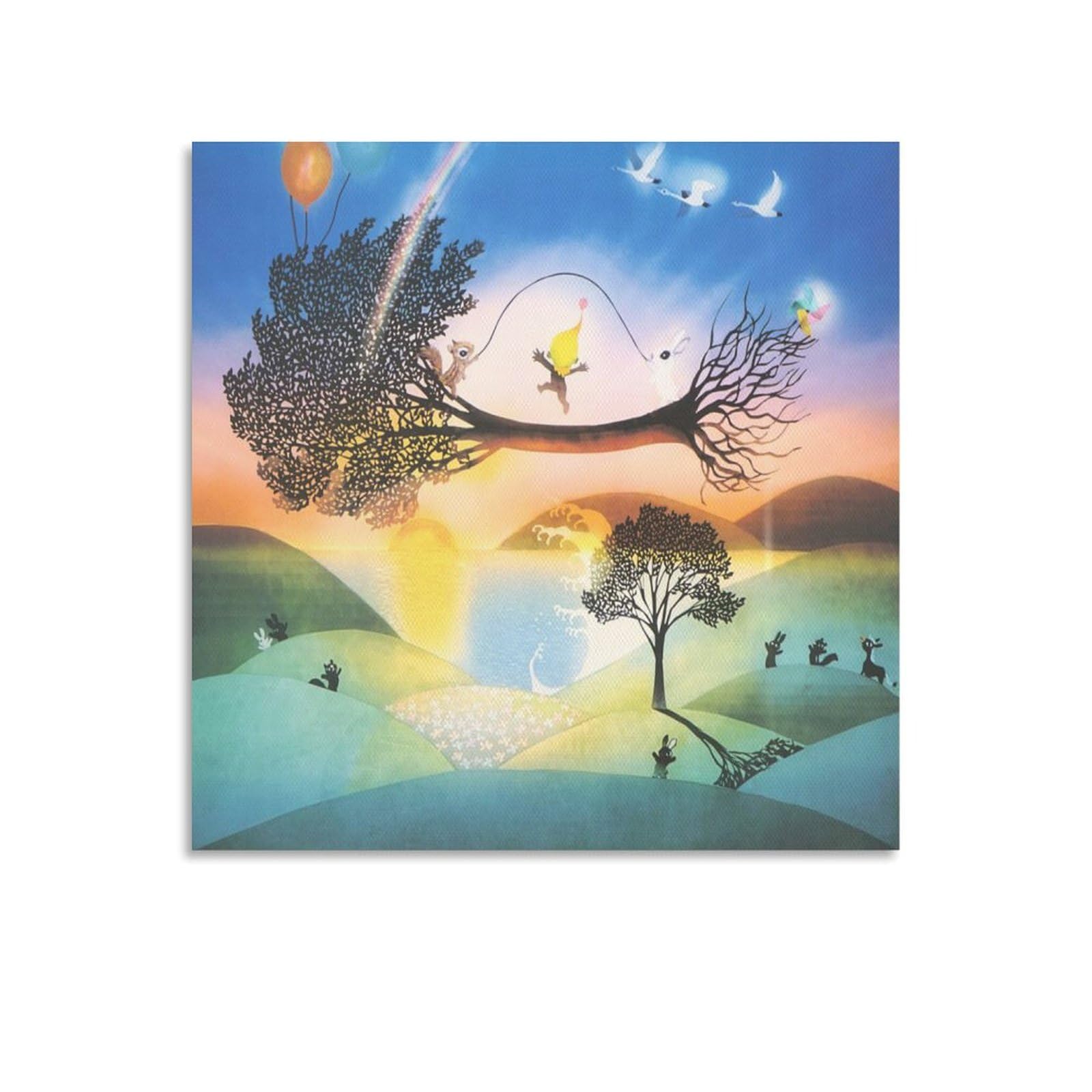 Amazon.co.jp: 藤城清治ポスター絵画「夢がとぶ」影絵 クール 壁アート