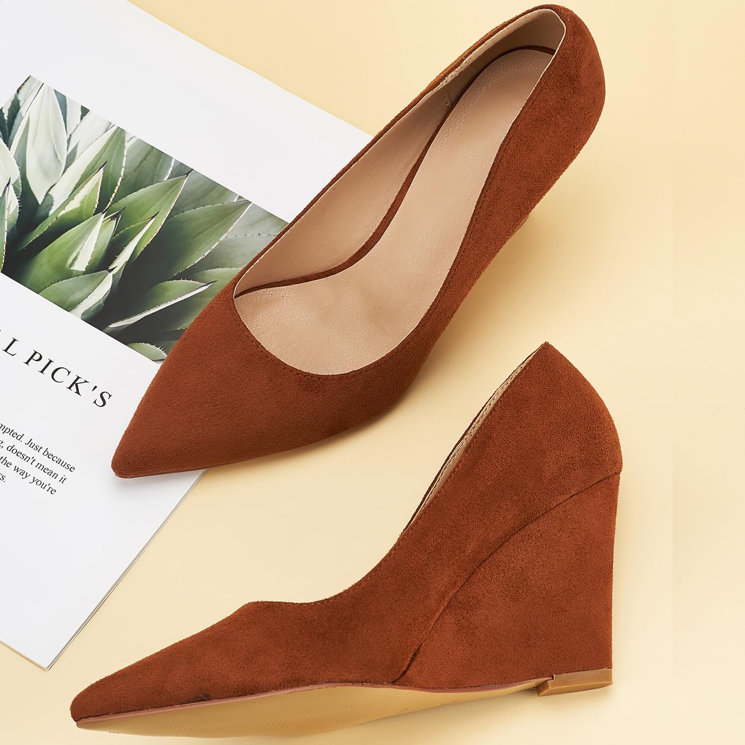 Lryweisy Women's 4 Inch Pumps Pointy Toe Wedding Dress Shoes Slip on Stiletto Pump,Black Stiletto Heels Closed Toe Heels Dress Shoes Nude Shoes Sexy Heels