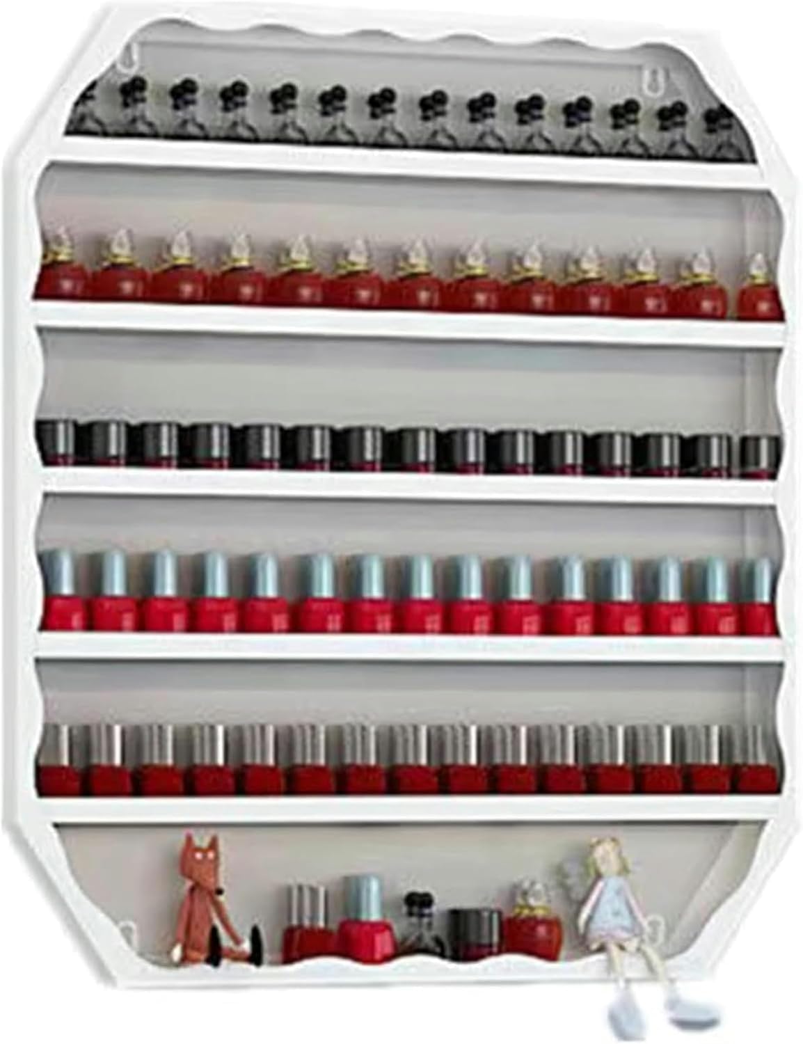 Metal Wall Mounted Nail Polish Storage Racks, Candy Display Rack Cosmetic Display Cases Lipstick Perfume Wall Shelf Essential Oil Organizers for Home Spa Nail Salon Shop