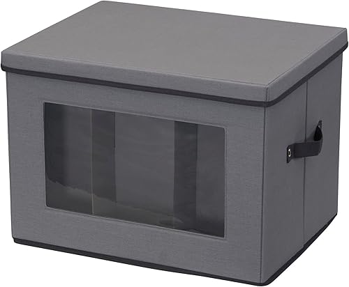 Household Essentials Baúl alto para guardar botellas y vino, gris