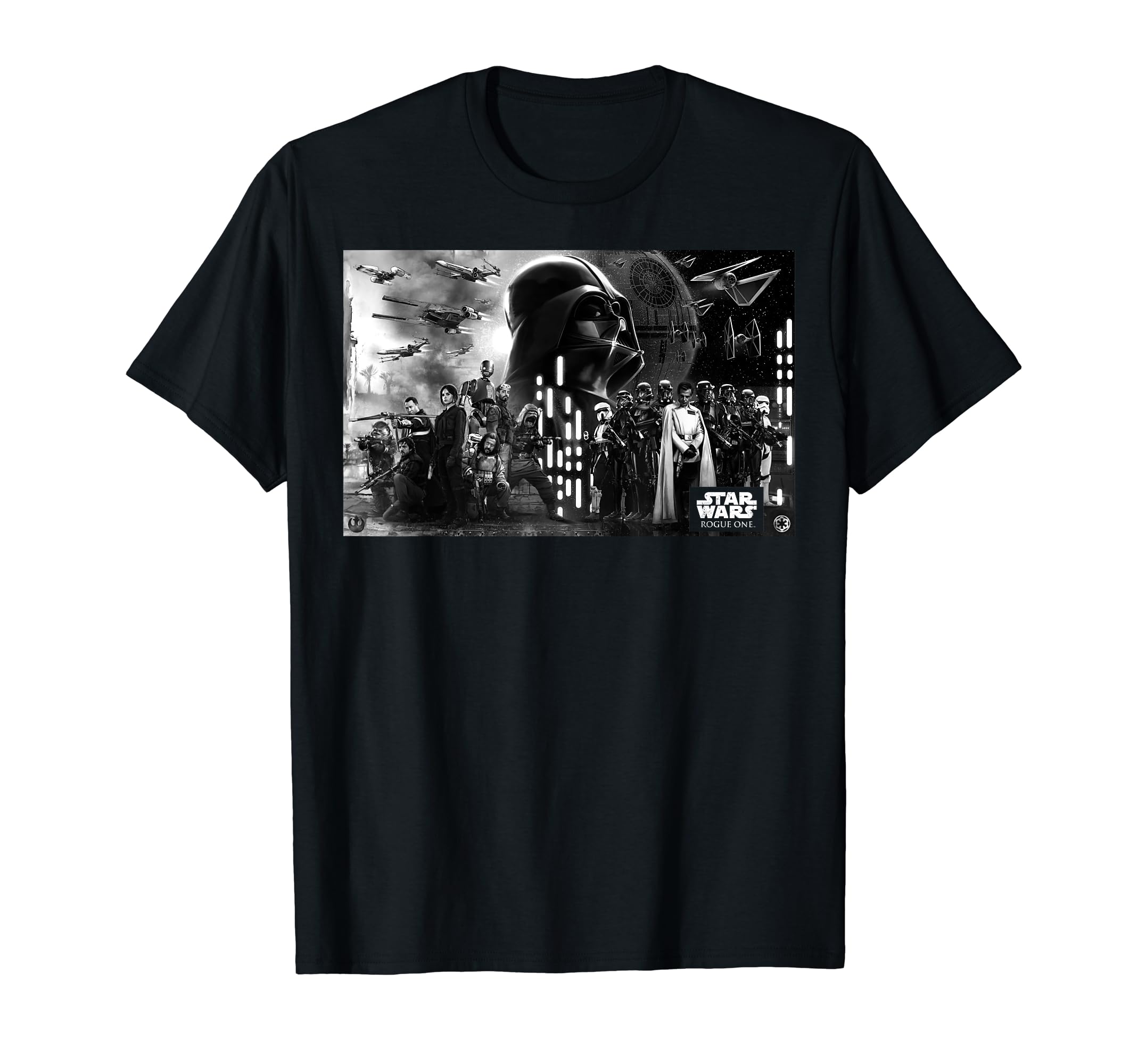 Star Wars Rogue One Death Star Battle Groupshot T-Shirt, Black