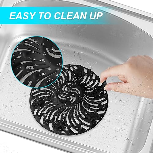 Miniatura 6 de Colador de pelo de drenaje de ducha, colador de pelo de silicona para bañera, tapón de baño, 2 unidades, adecuado para baño, lavandería, bañera,