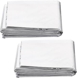 2 Stück Silberne Reflektierende Pet Folie 130x210cm Notfalldecke und Wärmeisolierend zum Camping und Klettern