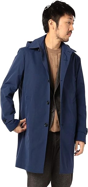 Amazon ノーリーズ グッドマン Nolley S Goodman フード 取り外し ステンカラーコート 0 0604 5 58 001 S ブルー コート ジャケット 通販