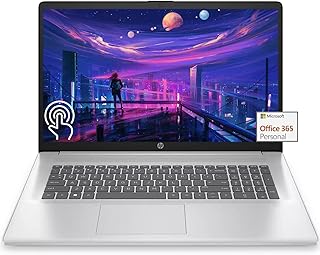HP 17 Touchscreen Laptop Computer for Student and Business, 17.3" HD+ Touch Laptop, Intel Pentium Silver-N5030, 4GB RAM, 128GB SSD, 1 Year Microsoft 365, Wi-Fi, HDMI, Windows 11 Home in S Mode