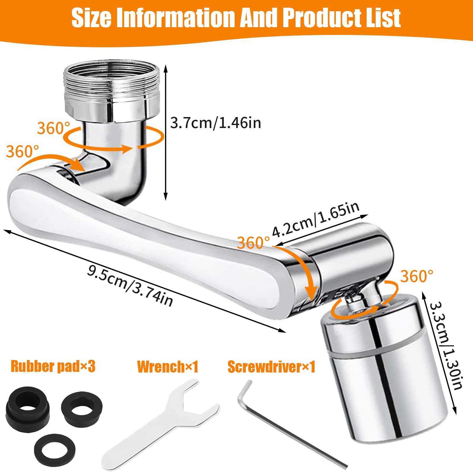 2 Mode Faucet 1440-Degree Rotatable Faucet Aerator Extension 2025 2-Mode Sink Faucet Adapter For Kitchen And Bathroom With Water Saving Features Faucet Attachment - View #11