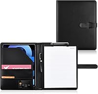 Vista 12 de Pacific Mailer carpeta portafolios con cremallera, organizador de documentos legales para entrevistas, portatarjetas de visita incluido, anotador