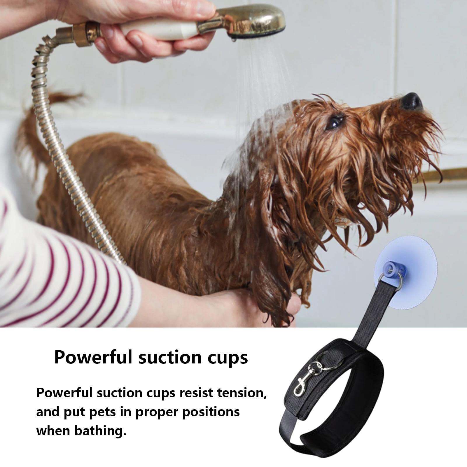 Bain pour Chat,Laisse d'Bain avec Ventouse | Laisse retenue Baignoire toilettage Chien avec Collier réglable pour la et Le toilettage Chat Chien