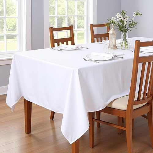 Miniatura 53 de Sancua Mantel cuadrado resistente a manchas y arrugas, lavable, de poliéster, decorativo de tela para mesa de comedor, fiestas de bufé y campamento,