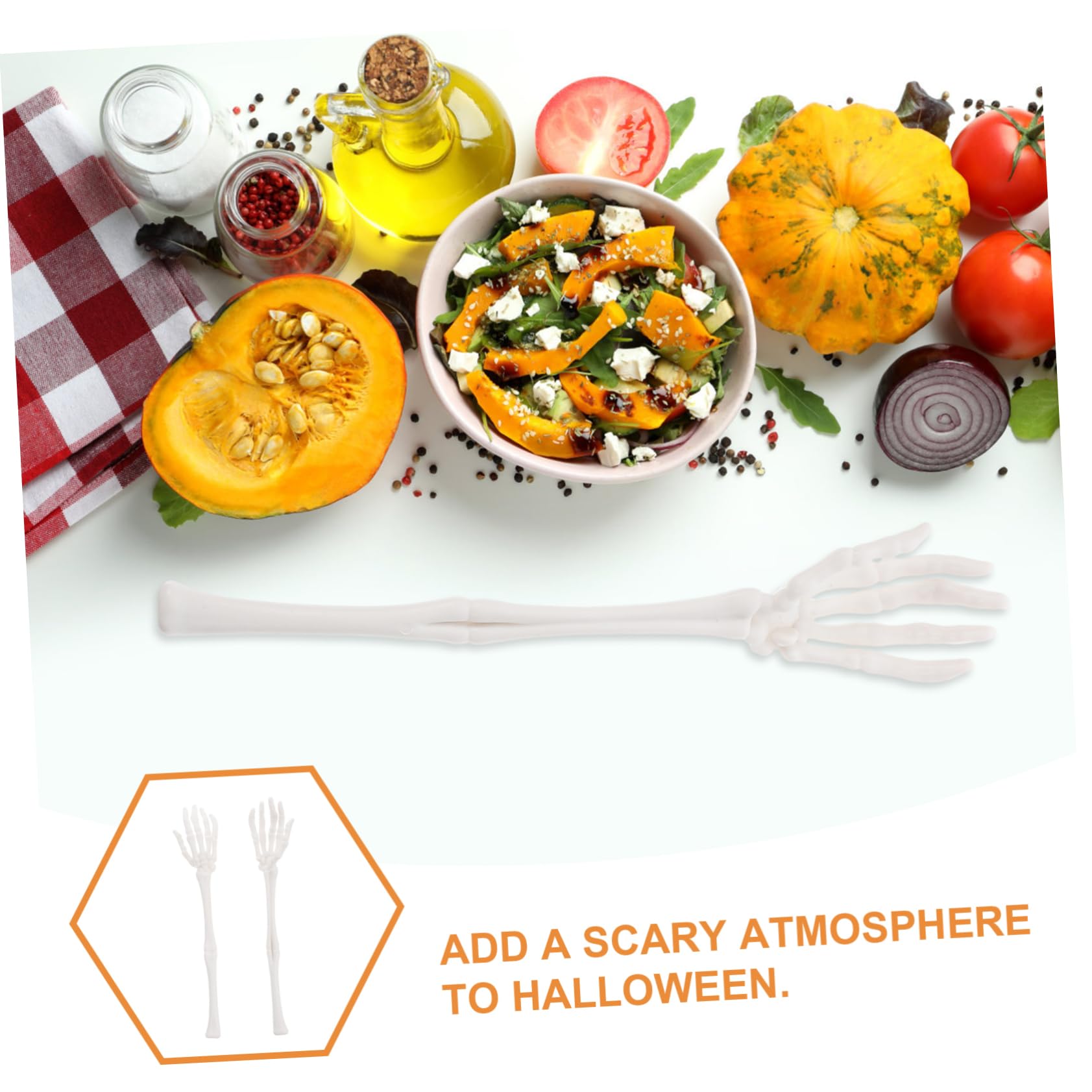 COLLBATH 4 Paar Halloween Skelettarme Kunststoff-skeletthände Skelett-salatzange Realistische Dekoration Party-Requisite