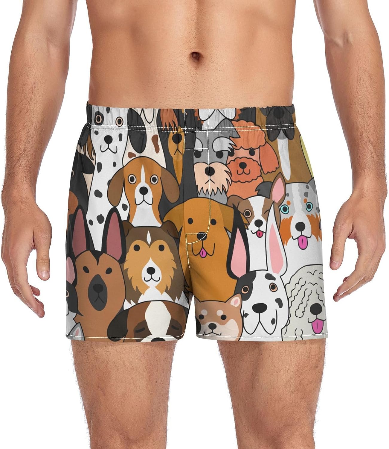 JHKKU Men s Cartoon Dogs Boxer Shorts Soft Breathable Woven Boxer jhkku-men-s-cartoon-dogs-boxer-shorts-soft-breathable-woven-boxer