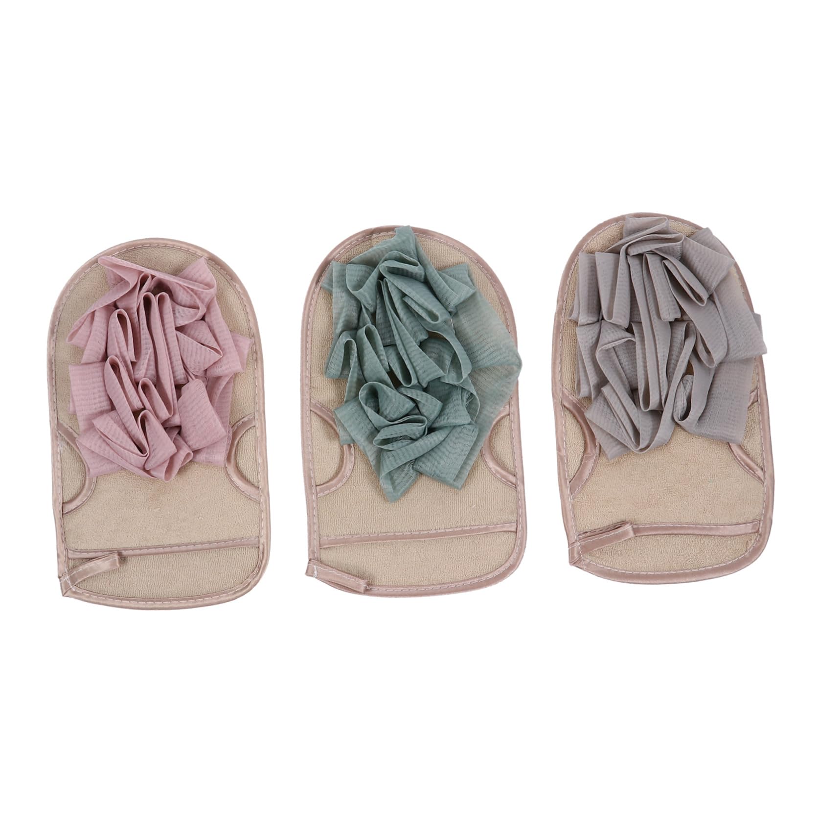 MAGICLULU 3 Set Di Guanti Da Bagno in Spugna Per Scrub Portatili Guanti Da Bagno Bifacciali Guanti Da Doccia Per Scrub Corpo 3 Pezzi*3
