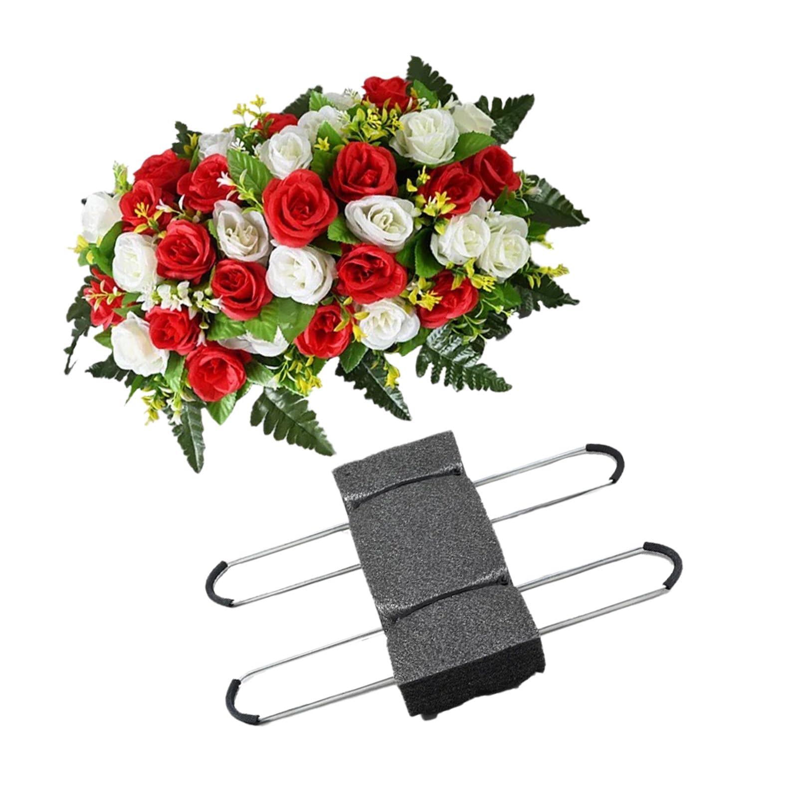 JDNH Beautiful Artificial Flower Wreath Silk Roses Artificial Bouquet Saddle Ideal for Tabletop or Wall Display Flower Wreath