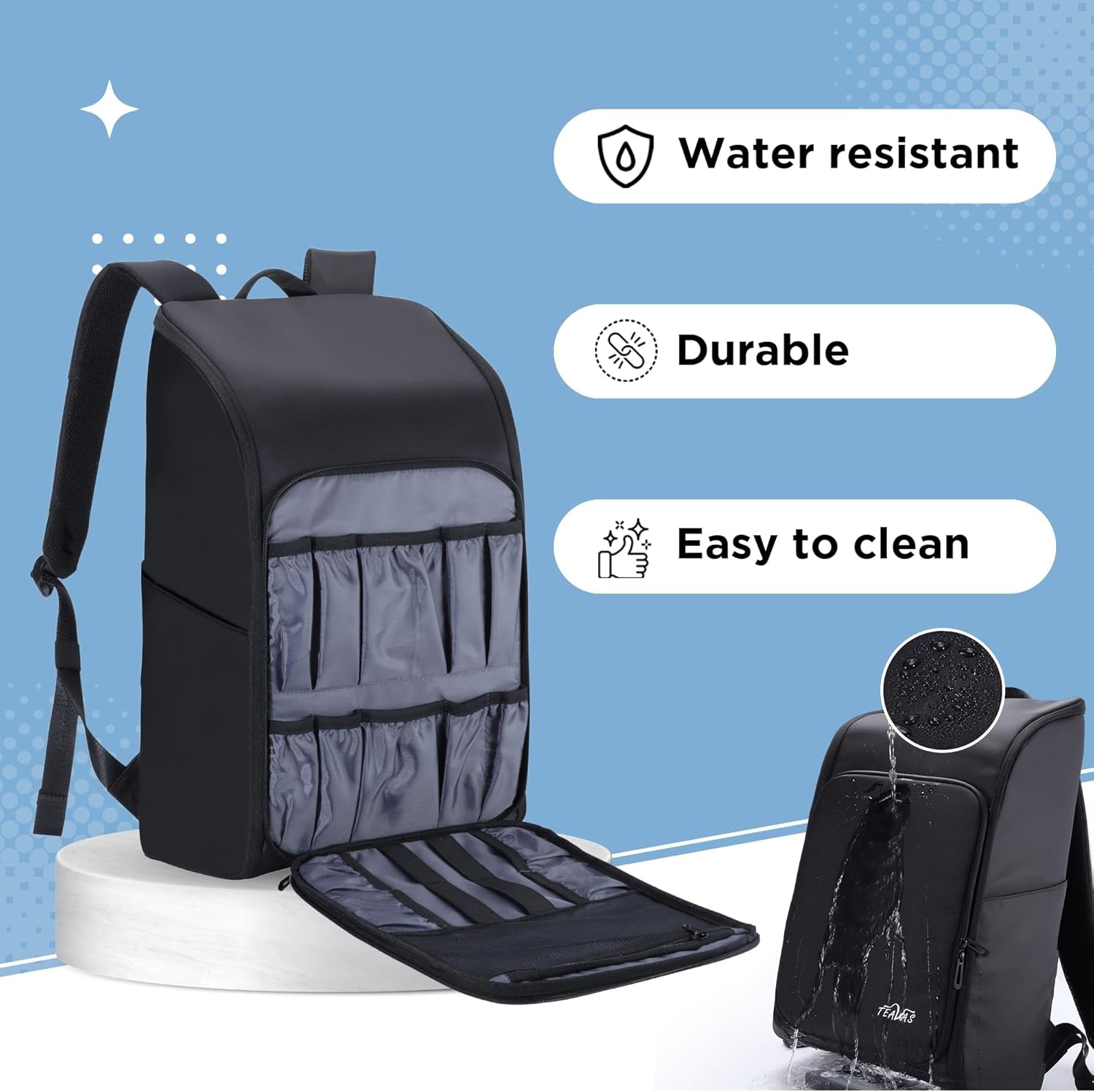 Travel Bartender Bag - Bar & Wine Tools Carrying Laptop Backpack with Padded Compartments & Shoulder Strap - Waterproof Bar Bag for Mixologists, Cocktail Making - Birthday Gifts