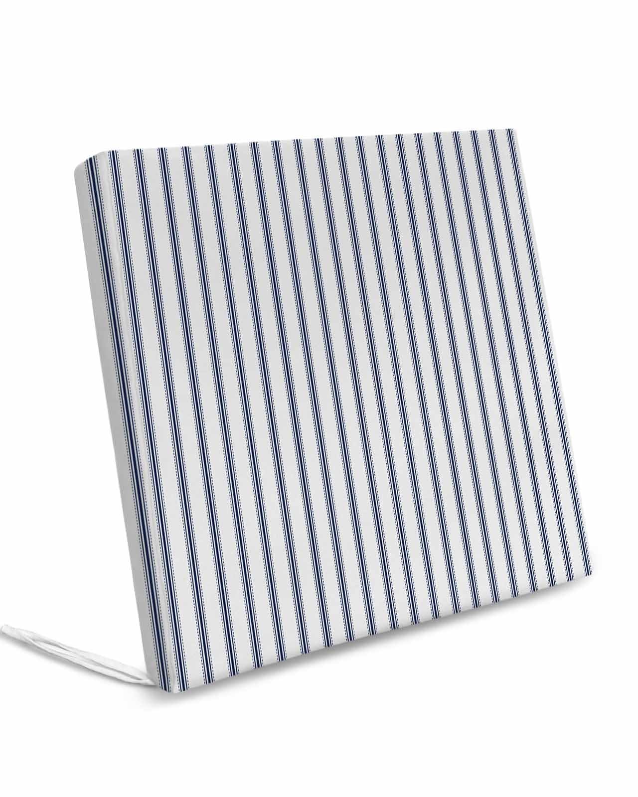 Pinroote Navy Blue Striped Patio Cushion Covers, Cushion Covers Waterproof Seat Cushion Slipcovers, Navy Blue White Stripes Farmhouse Chair Cushion Cover for Garden Sofa Couch 22