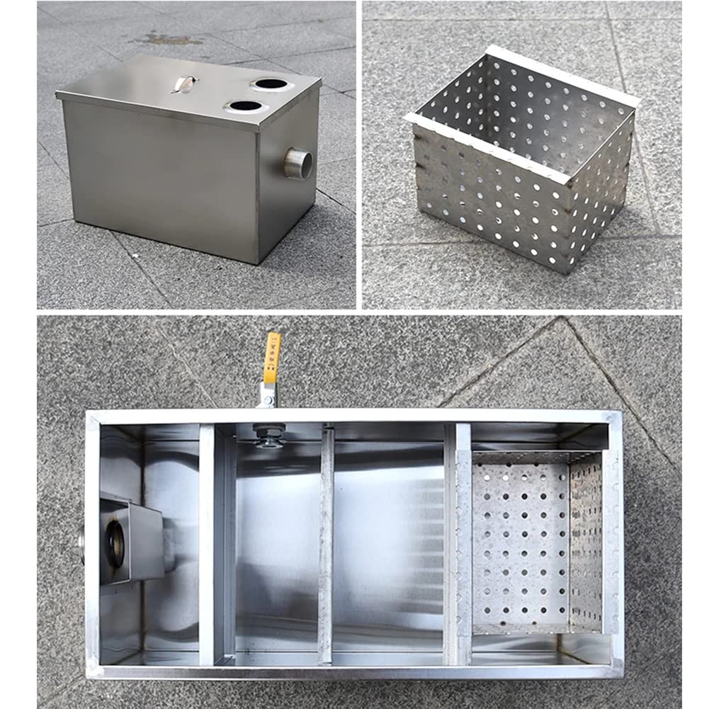 Intercepteur Piège à Graisse Inox 304 - Séparateur Huile Eau Cuisine Restaurant, Bac à Graisse Professionnel