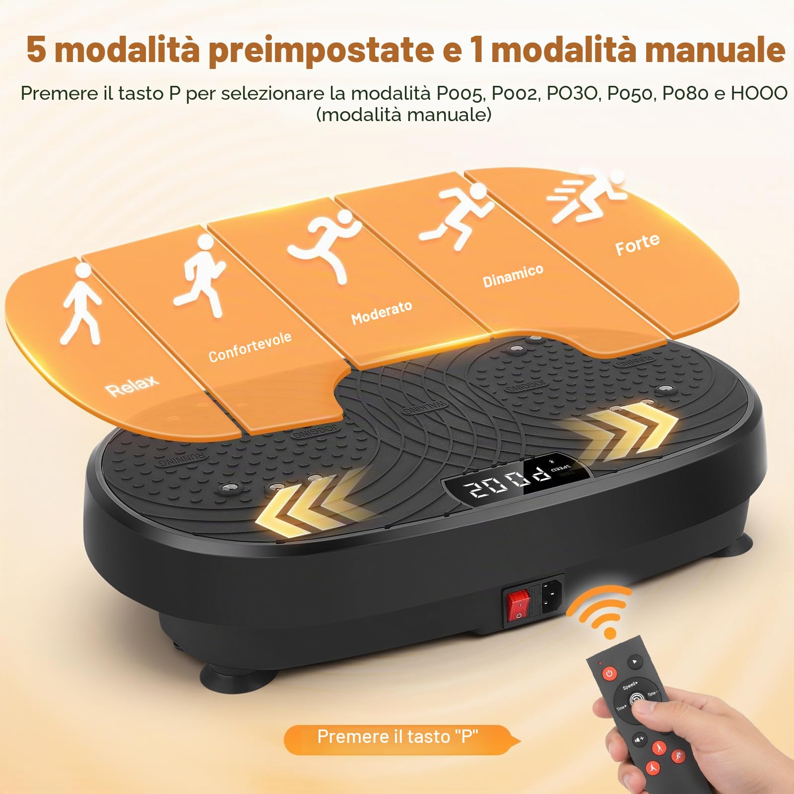 Pedana Vibrante Dimagrante, Vibration Plate Lymphatic, Piastra vibrante per Lipedema la Costruzione e la Modellazione Muscolare, 120 Livelli di Intensità Casa Antiscivolo con Bluetooth & Telecomando